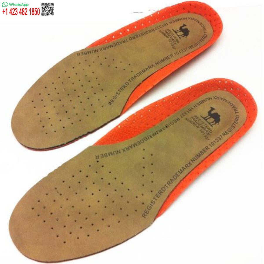 Camel Leather Shoe Insoles EVA Shoe Insert for Sports Brown