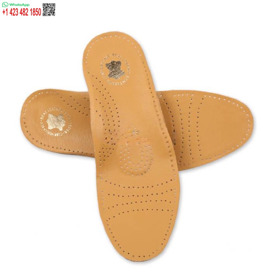 New Soft Arch Support Corrective Cowhide Leather Shoes Insoles