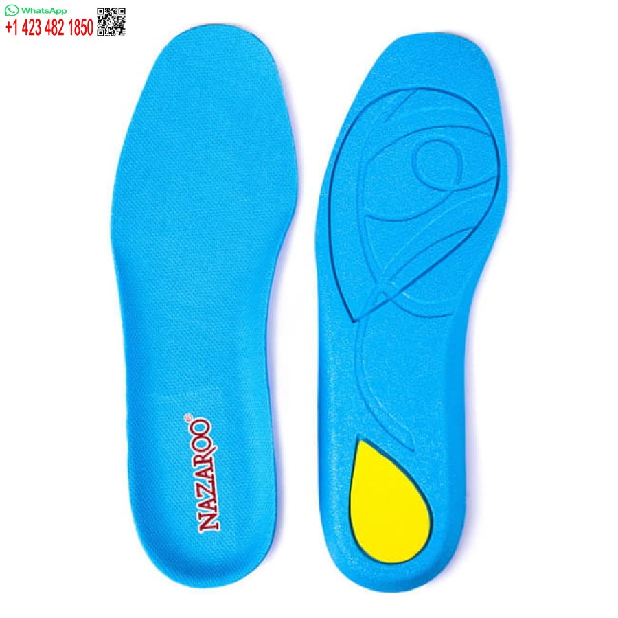 Comfortable Shock Absorption PU Insoles for Hikers Sky Blue